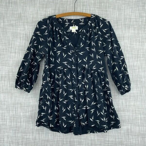 Maeve Anthro Shirt Long Sleeve Button Down Womens S Black 2605